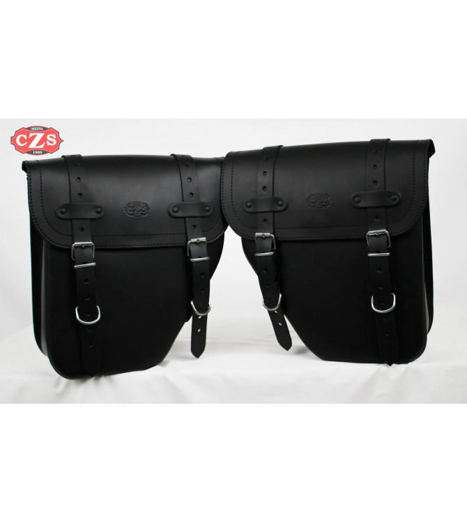 CENTURION saddlebag set for Custom-Classic-Cafe Racer-bobber-chopper motorcycles, Black