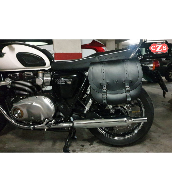 Saddlebag for Triumph Bonneville T100/T120 mod, BANDO Basic -  Hollow for shock absorber - LEFT -