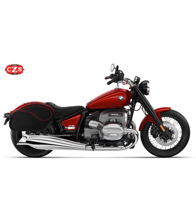 Alforjas Rígidas para BMW R18 mod, VENDETTA - Perfil Rojo - 