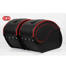 Alforjas Rígidas para BMW R18 mod, VENDETTA - Perfil Rojo - 