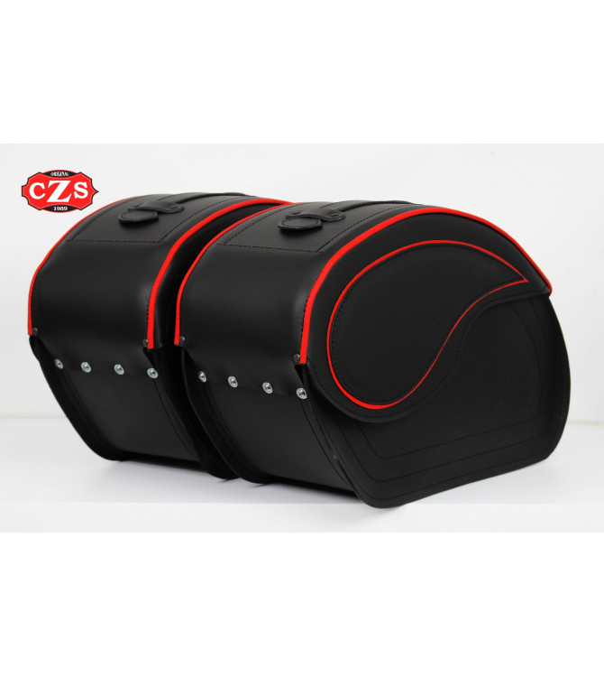 Alforjas Rígidas para BMW R18 mod, VENDETTA - Perfil Rojo - 