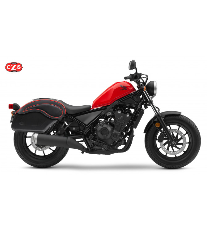 Rigid Saddlebags for Rebel 500 and Rebel 300 - ECLIPSE Red Profile