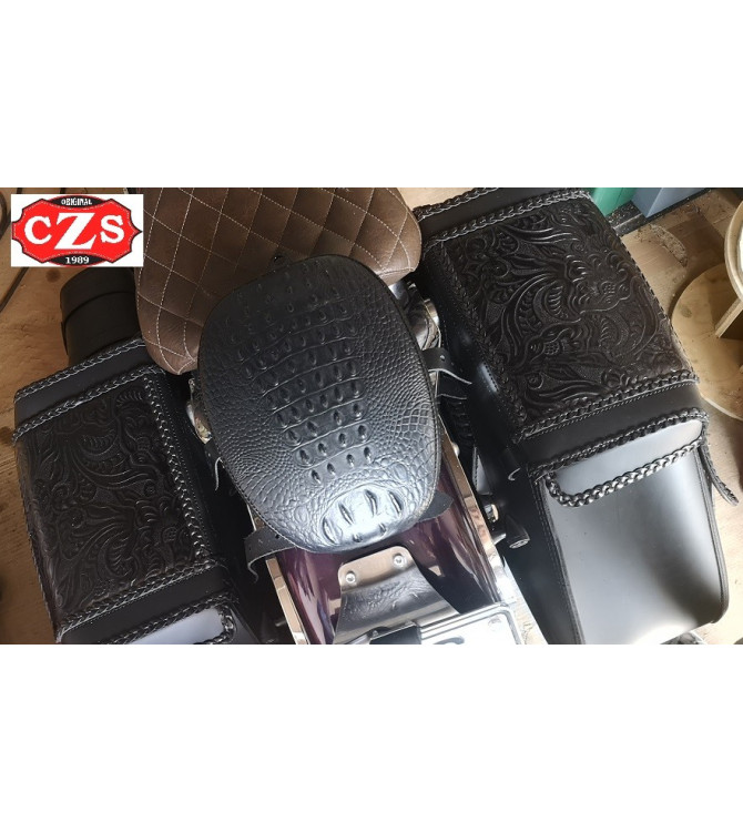 Saddlebags Set for Sportster Harley Davidson mod, IKARO Braided Gothic - Hollow for Shock Absorber - 