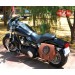 Alforja Lateral para Sportsters Harley Davidson mod, SPARTA Hat-Skull Marron cuero