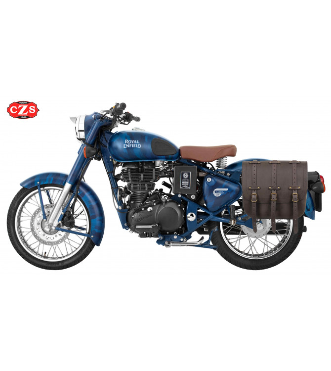 Alforja lateral para Royal Enfield Classic 500 Squadron Blue - TRAJANO  Old Rat - Izquierda