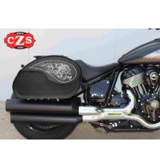 Saddlebags for Indian Chief, Chief Bobber and Chief Dark Horse® from 2020 - NAPOLEON Skull Flames.