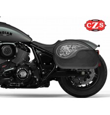 Saddlebags for Indian Chief, Chief Bobber and Chief Dark Horse® from 2020 - NAPOLEON Skull Flames.