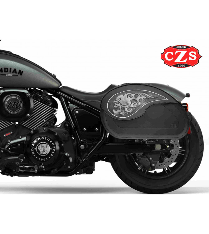 Sacoches pour Indian Chief, Chief Bobber et Chief Dark Horse® à partir de 2020 - NAPOLEON Skull Flames.