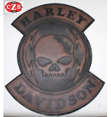 Parche Vintage Personalizado - Willie HD Craneo Roto Marron vintage