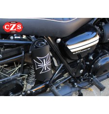 Bottle holder for Custom, Classic, Cafe Racer, Bobbers, etc... Platon Cruz de Malta - Black