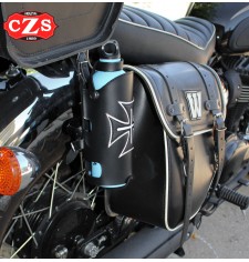 Bottle holder for Custom, Classic, Cafe Racer, Bobbers, etc... Platon Cruz de Malta - Black