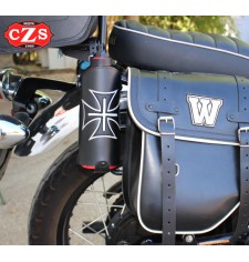 Bottle holder for Custom, Classic, Cafe Racer, Bobbers, etc... Platon Cruz de Malta - Black