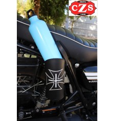 Bottle holder for Custom, Classic, Cafe Racer, Bobbers, etc... Platon Cruz de Malta - Black