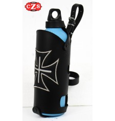 Bottle holder for Custom, Classic, Cafe Racer, Bobbers, etc... Platon Cruz de Malta - Black