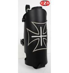 Bottle holder for Custom, Classic, Cafe Racer, Bobbers, etc... Platon Cruz de Malta - Black