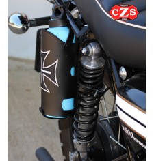 Bottle holder for Custom, Classic, Cafe Racer, Bobbers, etc... Platon Cruz de Malta - Black