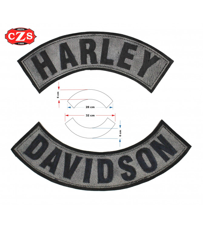 Set Parches en Piel Vintage - Textos HARLEY y DAVIDSON 