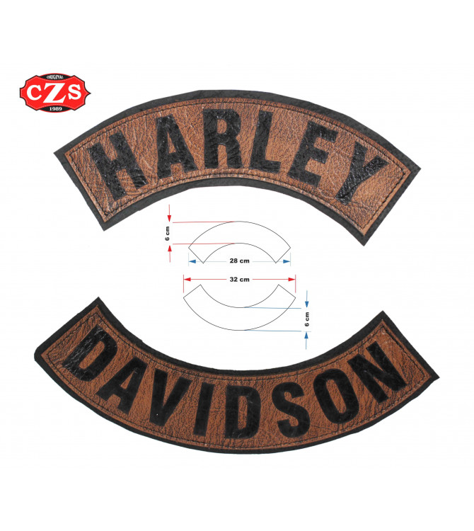 Embossed leather patch mod, HARLEY DAVIDSON - Black -