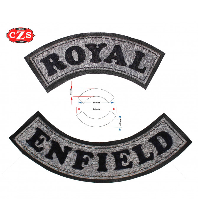 Set Parches en Piel Vintage textos Royal y Enfield 