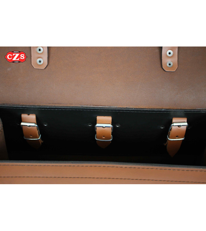 Bisaccia laterale per Triumph Bonneville T100/T120 mod, MALETÓN di base - Marrone Chiaro -