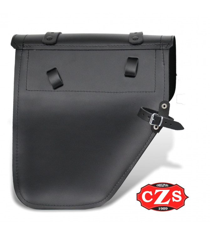 Saddlebag for Royal Enfield Battle Green mod, CENTURION PLATOON Adaptable - Black Star - LEFT