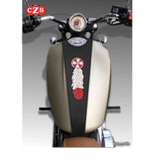 Bib Tank - Corbata ORION Pluma India rojo/blanco para Indian® Scout Sixty-Bobber-Rogue - Negro 