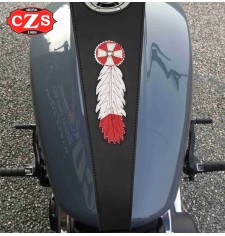 Bib Tank - Corbata ORION Pluma India rojo/blanco para Indian® Scout Sixty-Bobber-Rogue - Negro 