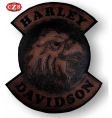 Parche Personalizado - Harley Davidson Cabeza Aguila - Marron Vintage