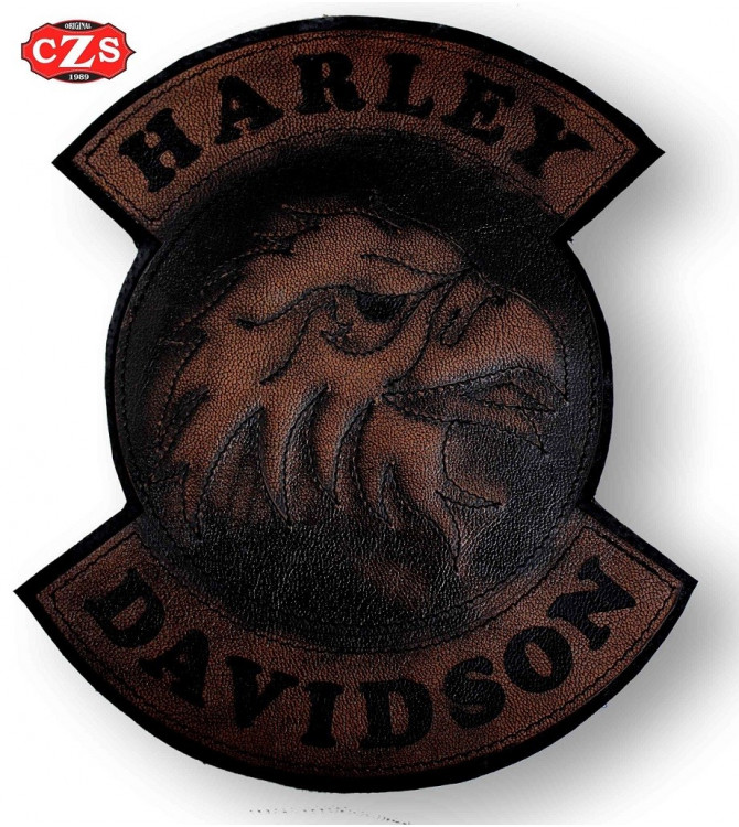 Parche Personalizado - Harley Davidson Cabeza Aguila - Marron Vintage