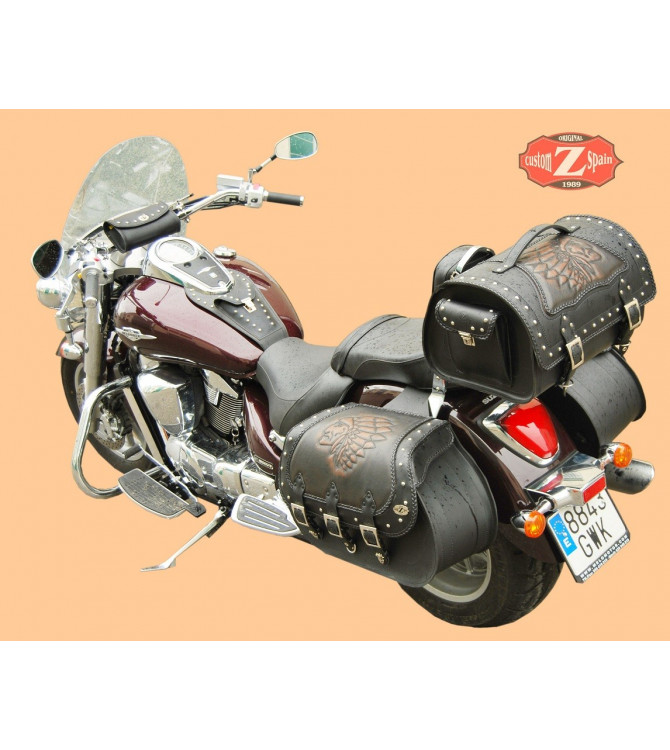 Alforjas para Suzuki Intruder 1800 mod, CAMPEADOR Clasicas Jefe Indio