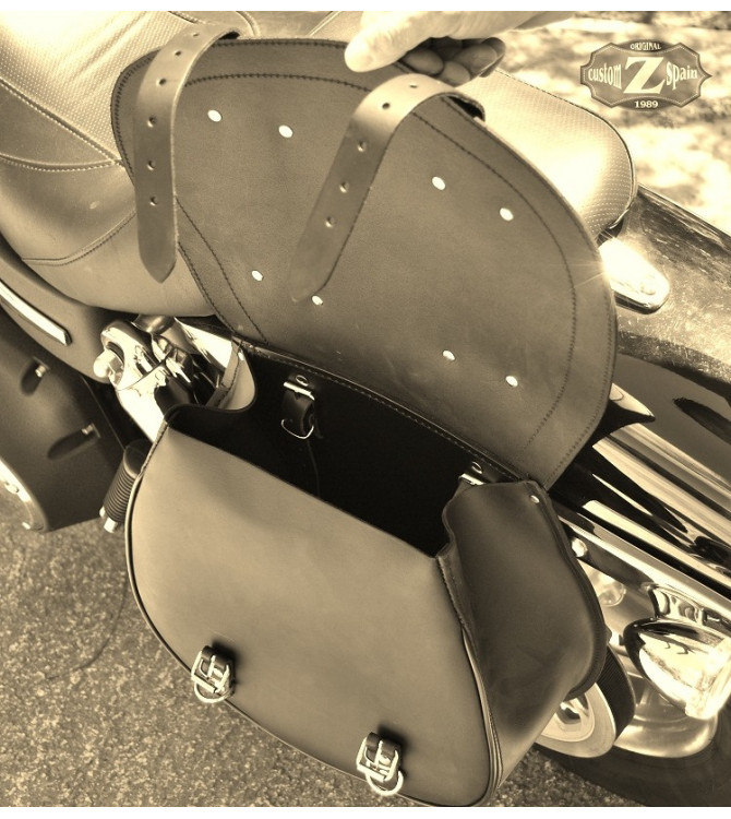 Alforja BANDO Old Rat con hueco amortiguador para Dyna Harley Davidson - Izquierda