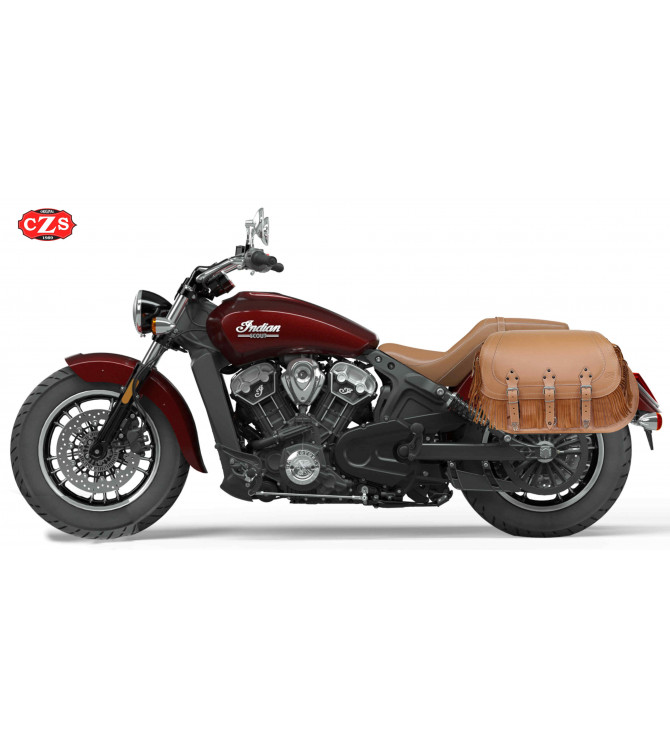 Rigid saddlebags CAMPEADOR with fringes - Universal - Camel