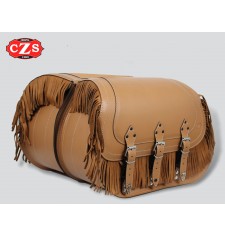 Rigid saddlebags CAMPEADOR with fringes - Universal - Camel