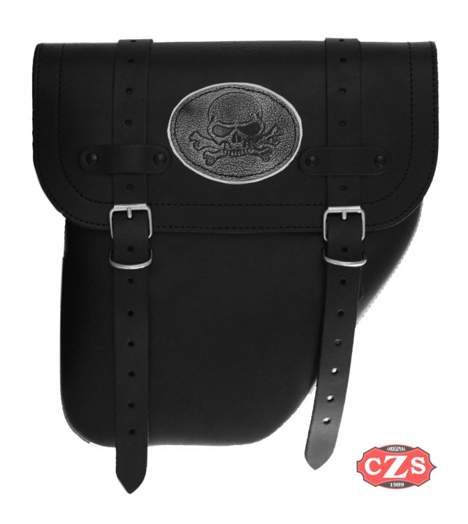 Sacoche pour Dyna Harley Davidson mod, CENTURION - Patch de crâne - DROITE 