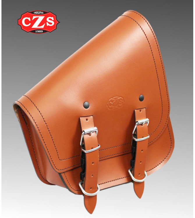 Alforja GADIZ para motos Custom y Clasicas - Marron Claro - Derecha 