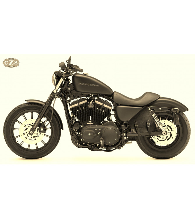 Alforja de basculante GADIZ para motos Custom y Clasicas - Marron Claro - Derecha 