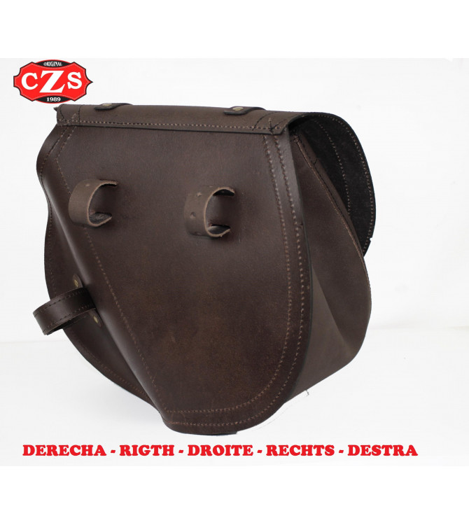 Alforja BANDO Old Rat con hueco amortiguador para Dyna Harley Davidson - Izquierda