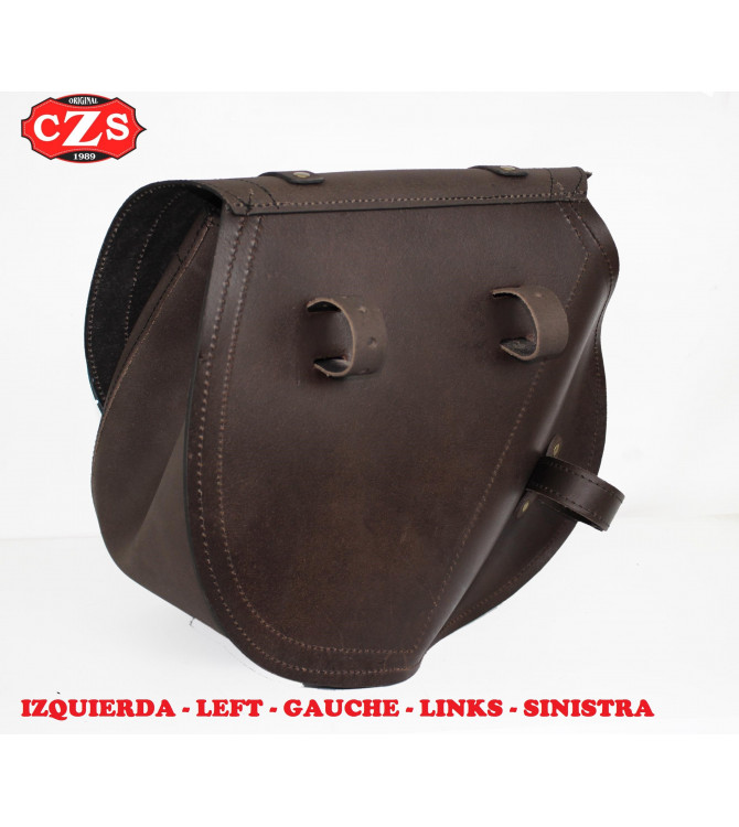 Alforja BANDO Old Rat con hueco amortiguador para Dyna Harley Davidson - Izquierda