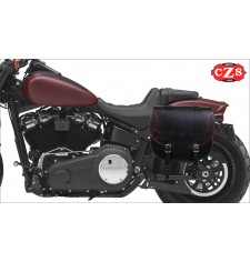 BANDO TEX Saddlebag for Softail Fat Bob 2018 Harley Davidson - Adaptable - Basic - Black/Burgundy