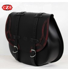 BANDO TEX Borsa Laterale per Softail Fat Bob 2018 Harley Davidson - Adattabile - Base - Nero/Borgogna