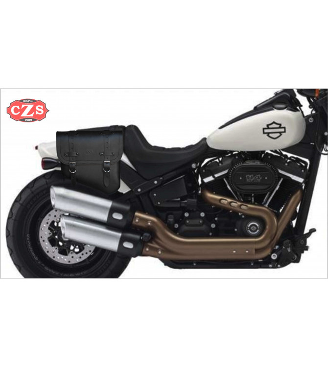 Alforja HERCULES para Softail Fat Bob 114 Harley Davidson - Adaptable - Básico - Negro