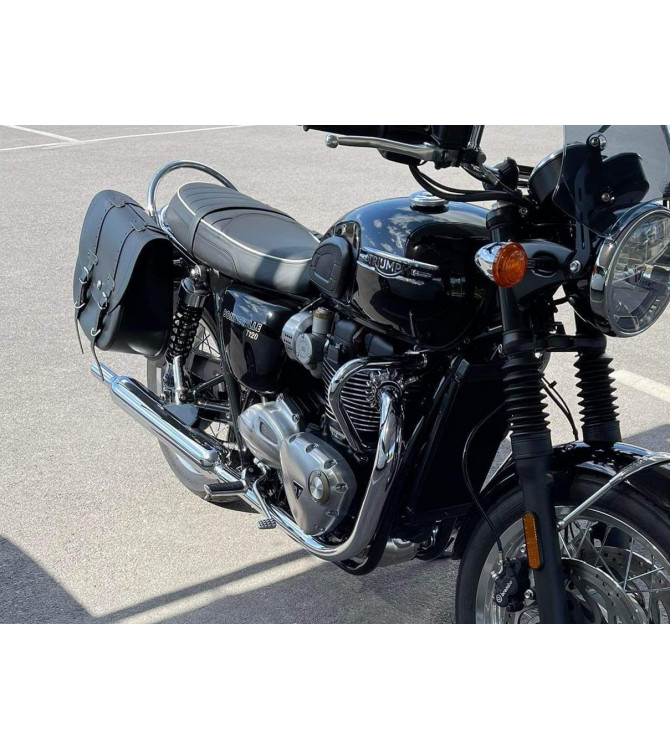 BANDO Abnehmbares Satteltaschen-Set mit Klickfix-System für Triumph Bonneville T120 - T100 - Schwarz