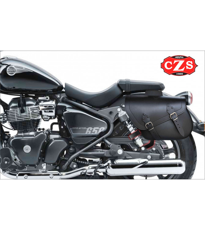 Jeu de sacoches cavalières ALHAMA pour Super Meteor 650 - Royal Enfield - Basique - Noir