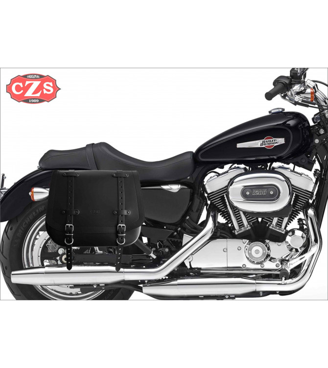 Borsa laterale per Sportster Harley Davidson mod, ULYSSES Nera - Specifico - Sinistra