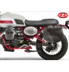 BANDO Basic Saddlebag adapted to house a shock absorber on Guzzi V7 II Stornello - Black - Left