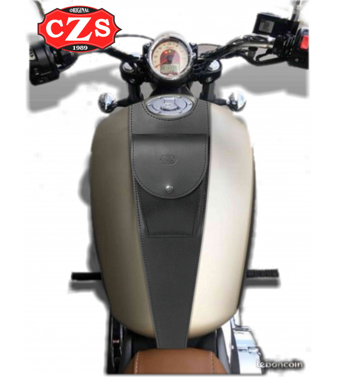 Panneau de réservoir avec poche spécifique pour Indian Scout, Scout Sixty, Scout Bobber, Scout Rouige - Basic - Noir.