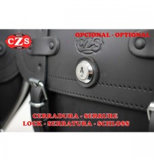 Saddlebag for Guzzi V7III mod, MARBELLA Cafe Racer style - Black/Red
