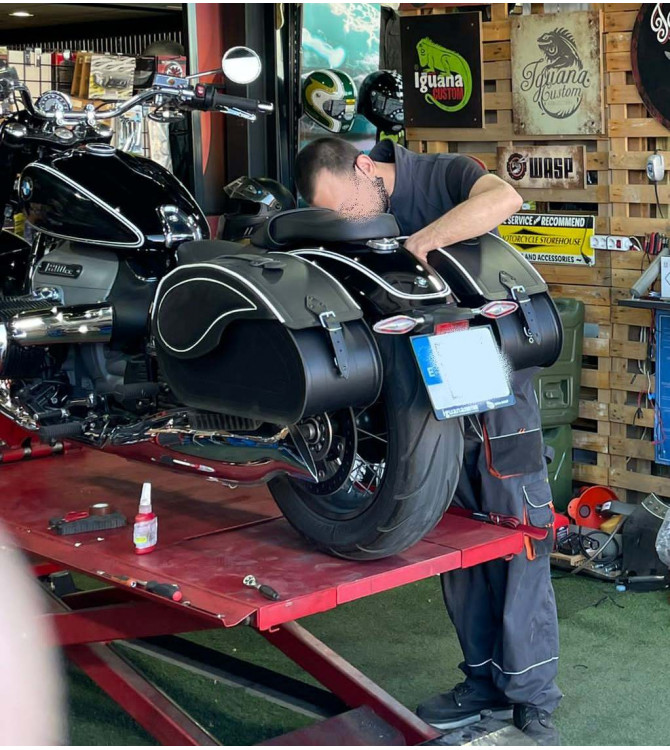 Borse Rigide per BMW R18 mod, NAPOLEÓN - Profilo Bianco - 