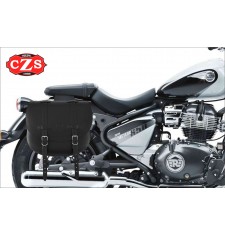 Set of BANDO saddlebags for Super meteor 650 Royal Enfield - Adapted to house the shock absorbers - Basic - Black