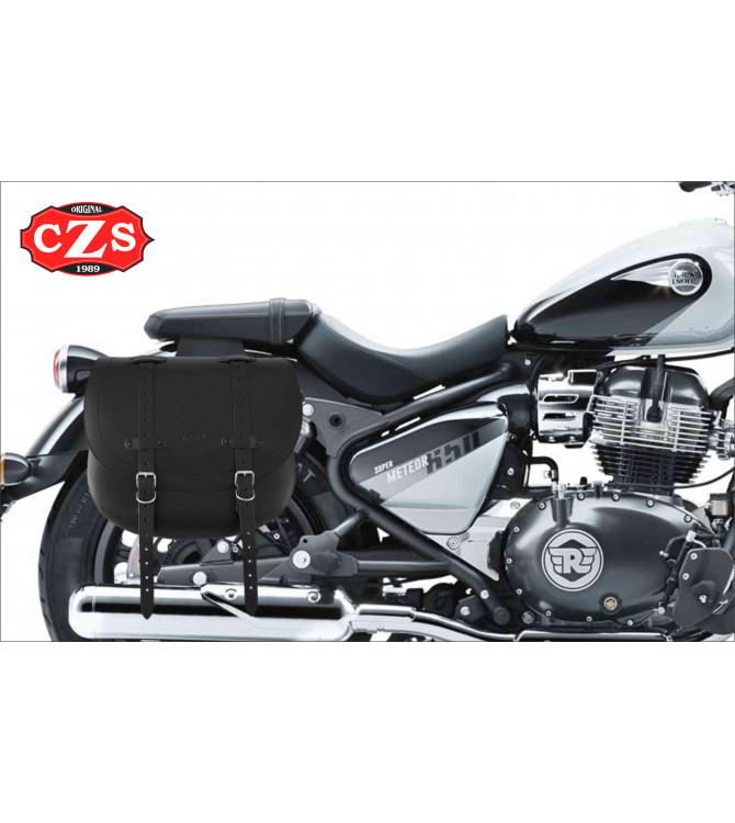 Jeu de sacoches BANDO pour Super meteor 650 Royal Enfield - Adapté pour loger les amortisseurs - Basique - Noir